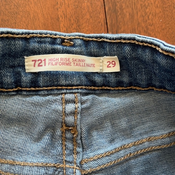 Levis 721 Classic Blue hight rise skinny Women's Jeans size 29 - Picture 5 of 6